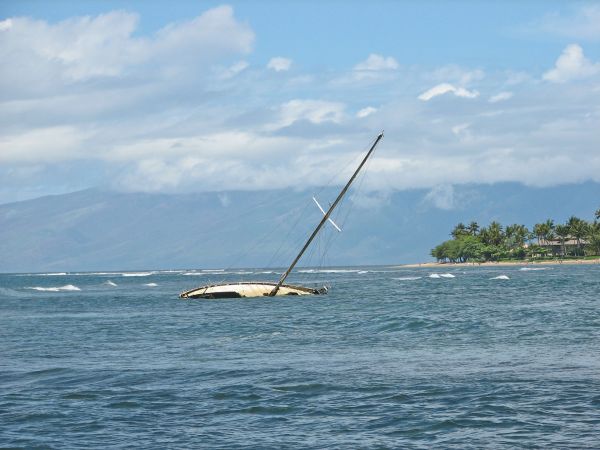 Sunken sailboat