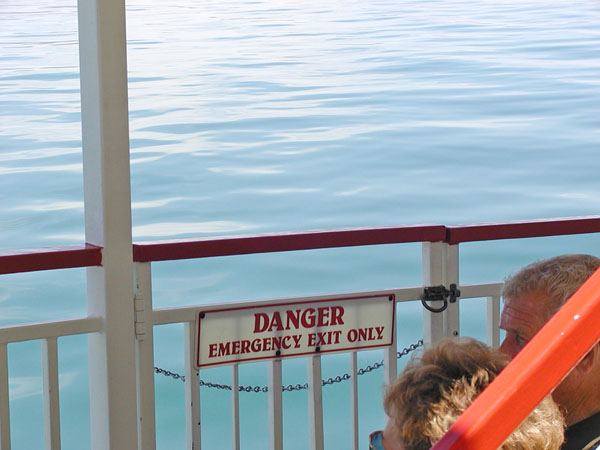 Sign on boat