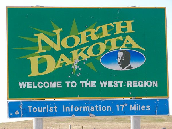 North Dakota state line